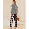 thumbnail image 5 of Avidlove Women's Pajama Set 2 Piece Short Sleeve Pj Tops with Long Plaid Pajama Pants Ladies Casual Loose Lounge Set Sleepwear, 5 of 6