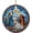 Blue3, variant on Stained Glass Themed Ceramic Christmas Ornament - Garden Dwarf, White Bearded Old Man Gnomes - Christmas Ornament - Holiday Tree Decoration - Ceramic Keepsake - Gift for Women Men...