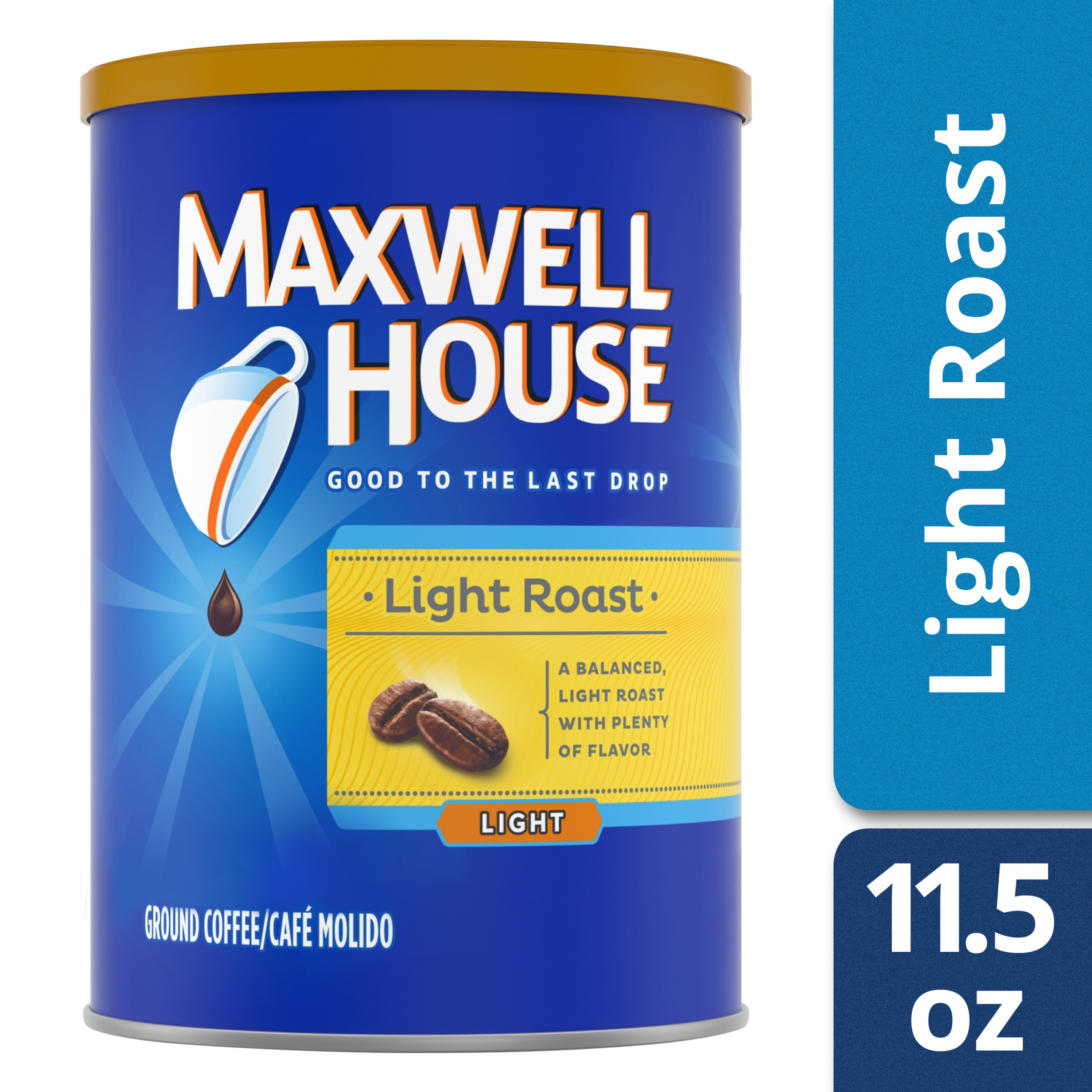 Maxwell House Light Roast Light Ground Coffee, 11.5 oz Canister