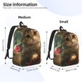 thumbnail image 2 of Disketp Cute Kitten Water Lilies print Canvas Backpack Lightweight Travel Daypack Student Rucksack Laptop Backpack-Medium, 2 of 5