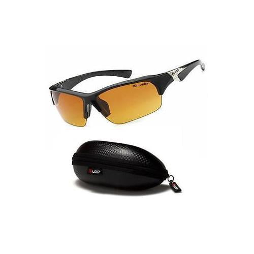 HD High Definition Vision Driving Sunglasses WrapAround Yellow Night Glasses NEW 