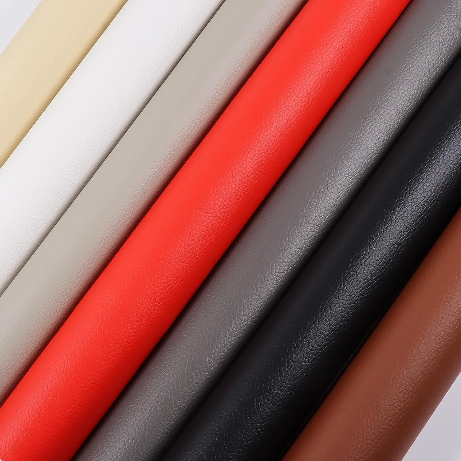 Vinyl Marine Synthetic Leather Fabric - 55"W Waterproof Vinyl Material 0.6mm Thick Soft Upholstery Leather Sheets for Car Headliner Furniture Sofa Boat Replacement Renovate - Red