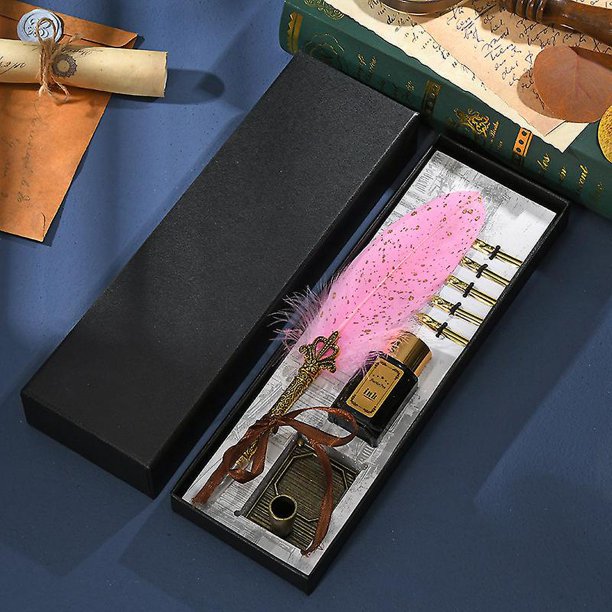 9012 Pluma estilográfica clásica Retro, juego de botellas de tinta para escritura, estilo europeo antiguo, caja de regalo
