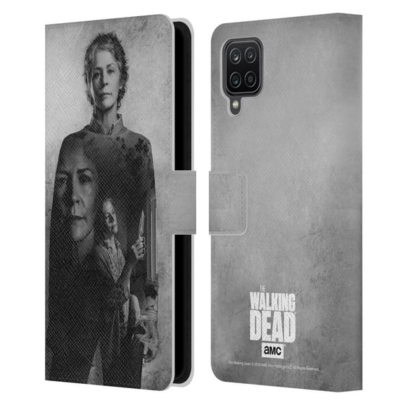 Head Case Designs Officially Licensed AMC The Walking Dead Double Exposure Carol Leather Book Wallet Case Cover Compatible with Samsung Galaxy A12 (2020)