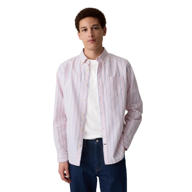 Camisa Oxford de Manga Larga GAP Rosa y Azul XXL