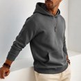 thumbnail image 5 of OIOLOYJM Hoodies for Men Casual Relaxed Fit Drawstring Soft Athletic Hooded Pullover Vintage Classic Business Work Pullover with Kangaroo Pocket Dark Gray 2XL, 5 of 6