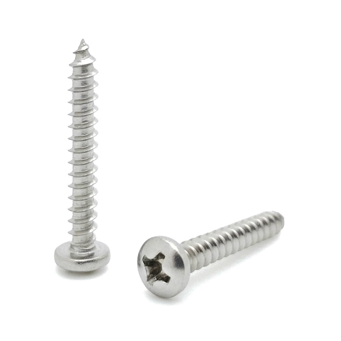100 Qty 6 x 1" 304 Stainless Steel Phillips Pan Head Wood Screws