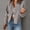 Gray women's crop top jacket a1, variant on Women's Crop Top Jacket Long Sleeve Button Down Collared Shirt Casual Boho Chic Blouse Holiday Vacation Fashion Clothes, Gray L
