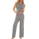 thumbnail image 2 of Conjunto de lounge para mujeres INSPIRE CHIC, top sin mangas y pantalones, pijama sólido, talla XS, gris, 2 of 6
