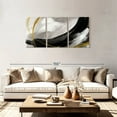 thumbnail image 2 of Elephant Stock Touch Of Gold Abstract Wall Art - Horizontal Multi Panel Canvas - Living Room Wall Decor - Abstract Multi Panel - Black And Gray Decor - 74" x 36", 2 of 8