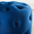 thumbnail image 2 of Modway Amour Tufted Button Round Performance Velvet Ottoman in Navy, 2 of 6