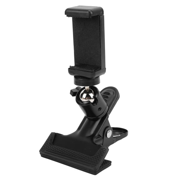 NFTIGB Metal Guitar Bass Phone Holder Live Broadcast Bracket for Acoustic Electric Guitars and Ukuleles, Adjustable Headstock Clip Mount, Black, 5.9 inches / 15 cm