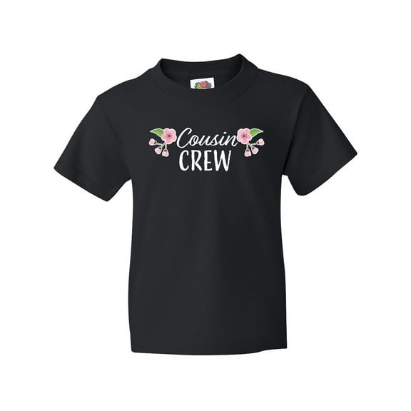 Inktastic Cousin Crew with Flowers Youth T-Shirt