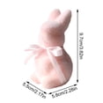 thumbnail image 2 of Easter Furry Flocked Bunny, Artificial Moss Decorated Rabbit Statue, Spring Garden Tabletop Holiday Decoration, Indoor Outdoor Display, 2 of 6