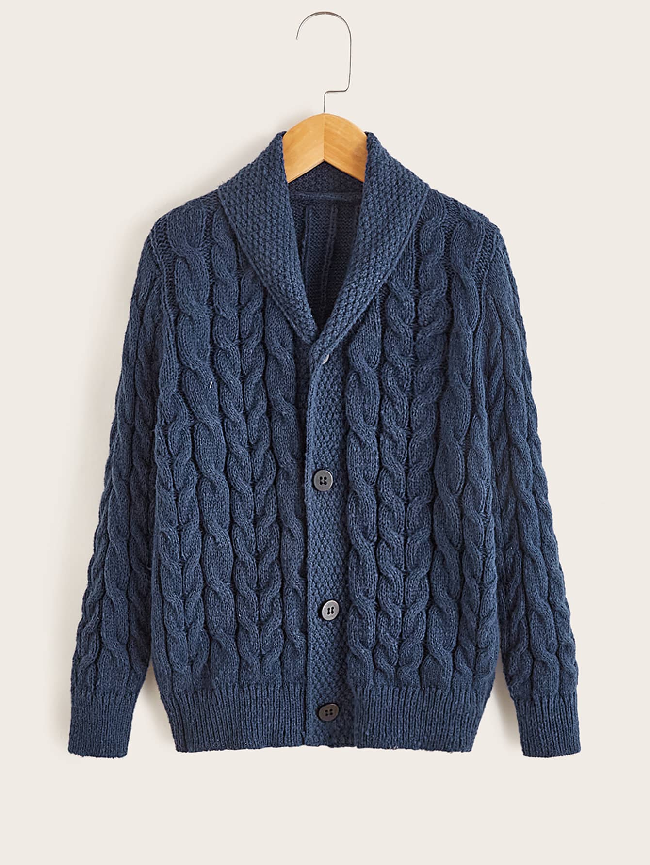 Boys Cable Knit Shawl Collar Cardigan 2022 A057W