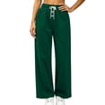 thumbnail image 6 of Nfurl Straight Leg Sweatpants for Women Pockets Elastic Waist Drawstring Workout Casual Pants High Waisted Lounge Pants Trousers Women's Sweatpant Green,M, 6 of 9