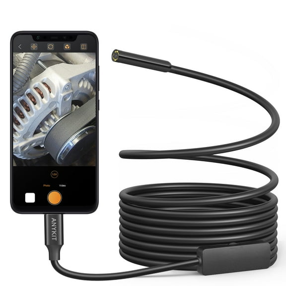 Endoscope Camera with Light, Inspection Camera, 16.4FT USB Endoscope, IP67 Waterproof Inspection Camera for Most Devices, Black