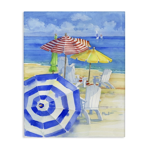 Stupell Industries Tropical Summer Beach Coast Ocean Waves Canvas Art, 24 x 30, by Paul Brent