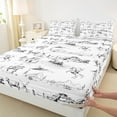 thumbnail image 3 of Homewish Cartoon Cowgirl Cowboy Twin Sheet Sets, Farmhouse Cow Animal Twin Fitted Sheet, Southwestern Style Flat Sheet, Microfiber Bedroom Decor, 3-Piece, 3 of 7