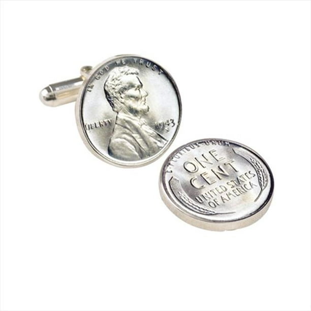 American Coin Treasures 2250 1943 Lincoln Steel Penny Cuff Links