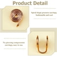 thumbnail image 4 of 1 Set Hobbspring 10Pcs Stainless Steel Spiral Pad Cuff Earrings Wire Wrap Jewelry for Non-pierced Ears Rose Gold 14x9x10.5mm, 4 of 8