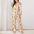 thumbnail image 2 of Fotbe Cartoon Squirrel Conjunto de Pijama de Manga Larga para Mujer con Estampado, Ropa de Dormir de 2 Piezas, Conjunto de Casa Suave y Cómodo con Bolsillos-Medium, 2 of 7