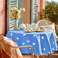 thumbnail image 3 of ZOPZO Waterproof Tablecloth for Dining Table, Sky Blue, 60", Semi-Circle Print, Overlock Edge, 3 of 9