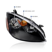 Spec-D Tuning Jdm Black Clear Headlights W/ Amber Reflector Compatible with 2002-2004 Nissan Altima L+R Pair Head Light Lamp Assembly