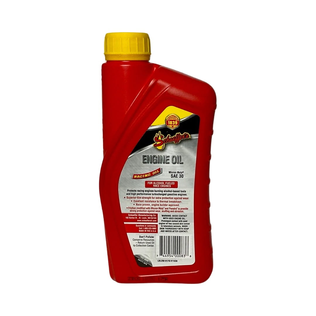Schaeffer's 011030-012S - 6 Pack Micron Moly SAE 30 Extra Zinc Racing Oil - 1 qt. ea. Schaeffer's 011030-012S - 6 Pack Micron Moly SAE 30 Extra Zinc Racing Oil - 1 qt. ea.