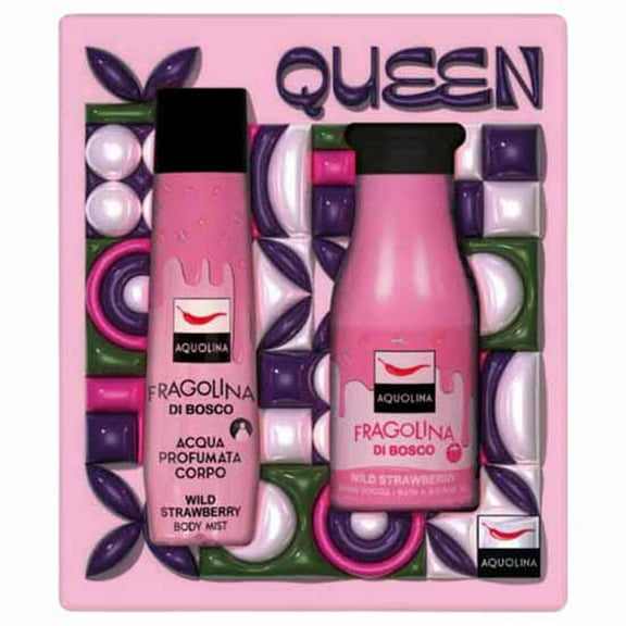 Aquolina Body Mist 150ml Bath & Shower Gel 250ml - QUEEN - Fragolina di Bosco
