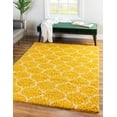 thumbnail image 4 of Unique Loom Trellis Shag Collection Area Rug - Ruby (6' x 9' Rectangle Yellow/Ivory), 4 of 11