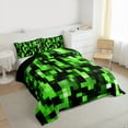 thumbnail image 3 of Manfei Pixel Grid Miners Bedding Comforter Set,Geometric Check Twin Comforter Sets,Green Patchwork Pixel Buffalo Bedding Set For Girls Boys,Breathable Home Decor Reversible,2 Pieces, 3 of 8