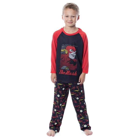 DC Boys' Classic The Flash The Crimson Comet Raglan Sleep Pajama Set