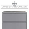 thumbnail image 6 of Hirsh 36 Inch Wide 3 Drawer Metal Lateral File Cabinet for Home and Office, Holds Letter, Legal and A4 Hanging Folders, Silver, 6 of 11