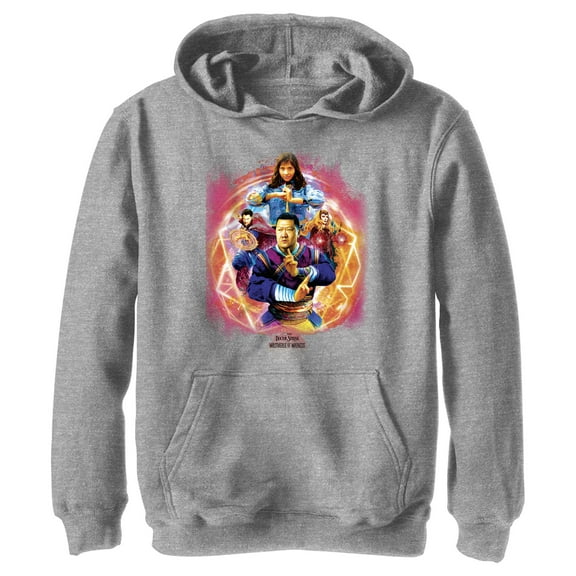 Boy's Marvel Doctor Strange in the Multiverse of Madness Powerful Heroes  Pull Over Hoodie Athletic Heather X Large