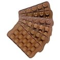 thumbnail image 4 of Moldes de silicona para chocolate y caramelos-bombas de grasa Keto – corazones, estrellas, flores, emojis, formas divertidas en bandejas marrones, 6 unidades, 4 of 4