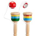 thumbnail image 1 of Wooden Cup and Ball Game Set - 2Pcs Mini Catch Ball Toy with String for Hand Eye Coordination Training, 1 of 4