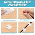 thumbnail image 3 of 60Pcs Self Adhesive Cable Clip, Outdoor Hooks for Lights, Cable Wire Management Clips for Car Office Home Fairy Light Decoration, Transparent, 3 of 5