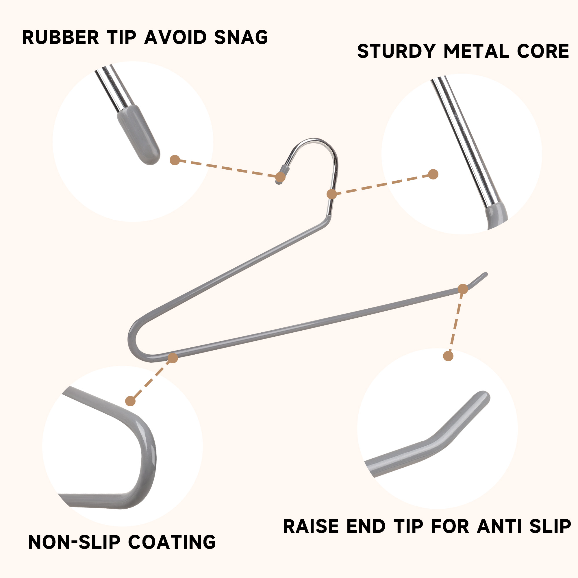 BP4U 36-Pack Open-Ended Metal Pants Hangers with Non-Slip Coated, Heavy Duty Space Saving Steel Towel & Scarf Hangers for Jeans, Trousers, Dresses & Bath Towels(Grey)