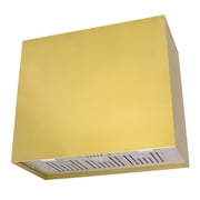 Akicon Stainless Steel Range Hood, Modern Box Ducted Kitchen Hood with Powerful Vent Motor, Wall Mount, 36"W*30"H*14"D, Matte Gold