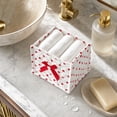 thumbnail image 5 of Dongrere Polka Dot Storage Basket Quilted Fabric Square Makeup Basket Cosmetic Organizer for Women Bathroom Use, 5.5 Inch, Red, 5 of 6