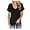 Black, variant on Womens Summer V Neck T Shirts Short Sleeve Loose Fit Basic Tunic Tops Blouse