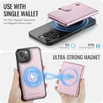 thumbnail image 3 of JEEHOOD Case For iPhone 15 Plus / 14 Plus, RFID Blocking Compatible With MagSafe Detachable 2 In 1 Wallet With Snap fastening Card Holder,PU Leather Case,Kickstand Magnetic Protective Women Men Cover, 3 of 7