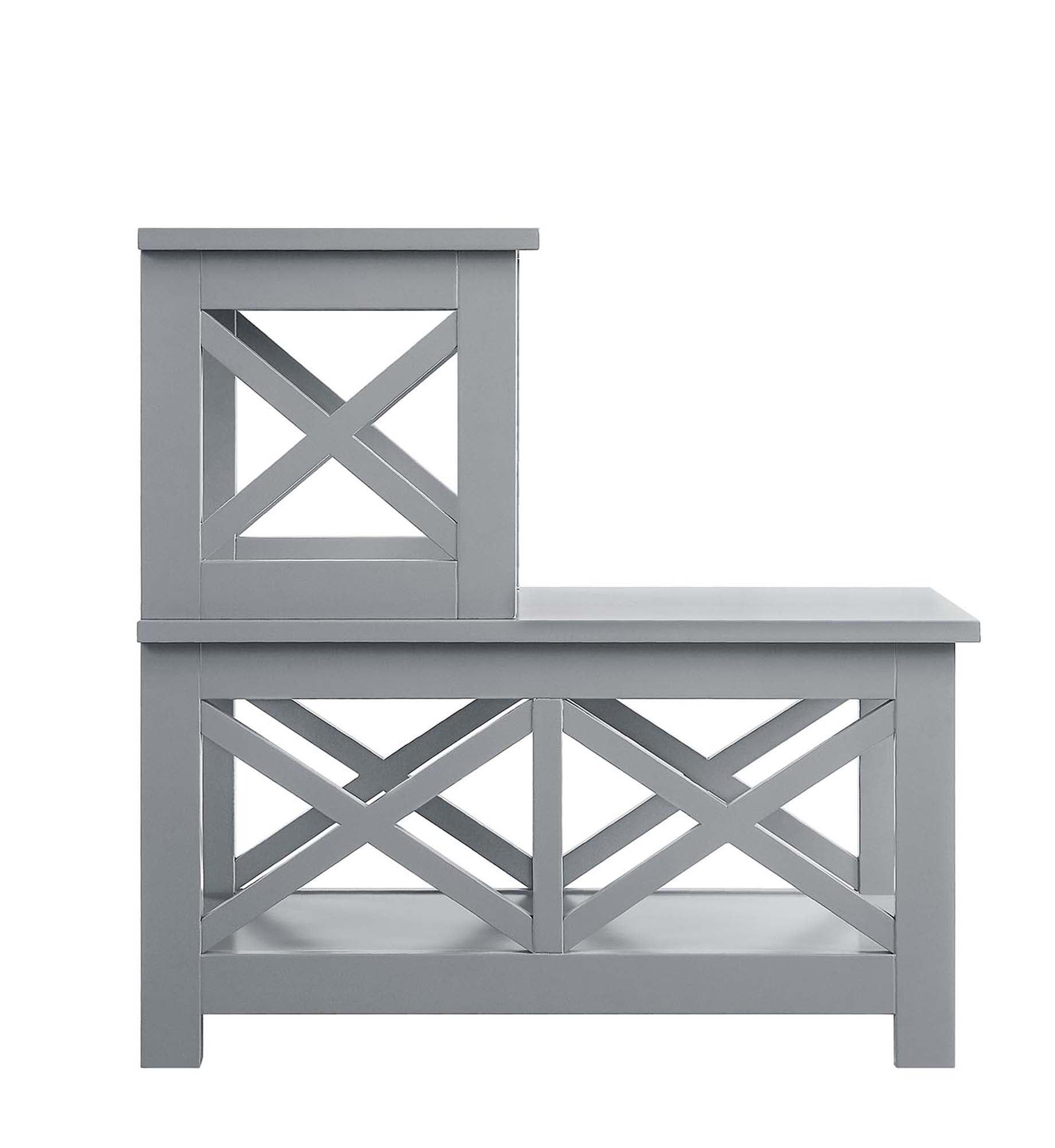 Convenience Concepts Oxford 2 Step Chairside End Table, Gray