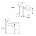 thumbnail image 4 of 30'' Wide Swivel Accent Chair, Mid Century Upholstered Reading Chair with Removable Back Cushion, 360 Degree Comfy Armchair Single Sofa Chair for Living Room, Nursery, Beige, 4 of 9