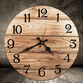 thumbnail image 4 of VOCOO 10" Wood Grain Round Vintage Wall Clock, Silent Non-Ticking Rustic Farmhouse Clock for Kitchen, Home, Office and Bedroom, 4 of 7