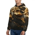 thumbnail image 3 of Pofeuu Luxurious Gold Flow Print Mens Casual Hooded Collar Drawstring Hoodies Pullover Sweatshirts Casual Long Sleeve Shirts-3X-Large, 3 of 7