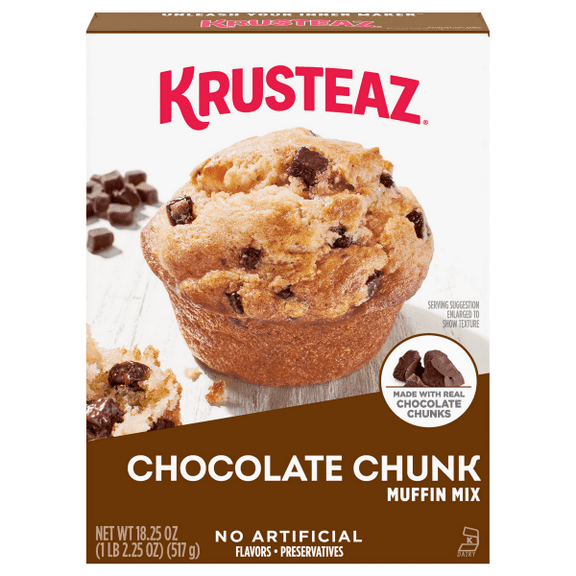 Pack of 2 Krusteaz Chocolate Chunk Muffin Mix, 18.25 oz