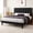 Black, variant on Einfach Queen Size Premium Velvet Upholstered Platform Bed Frame with Adjustable Headboard,Under-Bed Storage,Heavy-Duty Metal Support, Noise-Free Slats, Cream