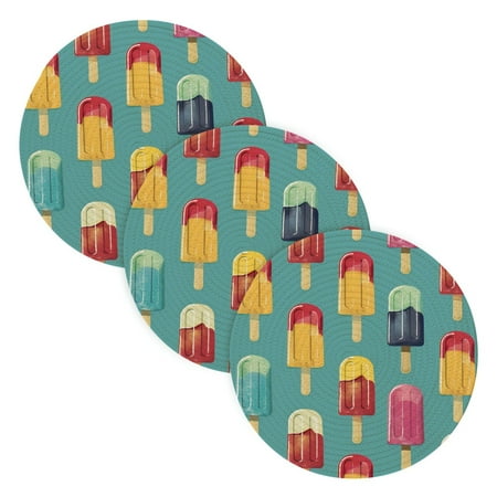 

3 Placemat Pan Bowl Mat Teacup Mat 15x15x24 Inch Tray Mat Kitchen Pot Mat Hot Pot Mat Teapot Mat Table Protective Mat Colorful Ice Lolly